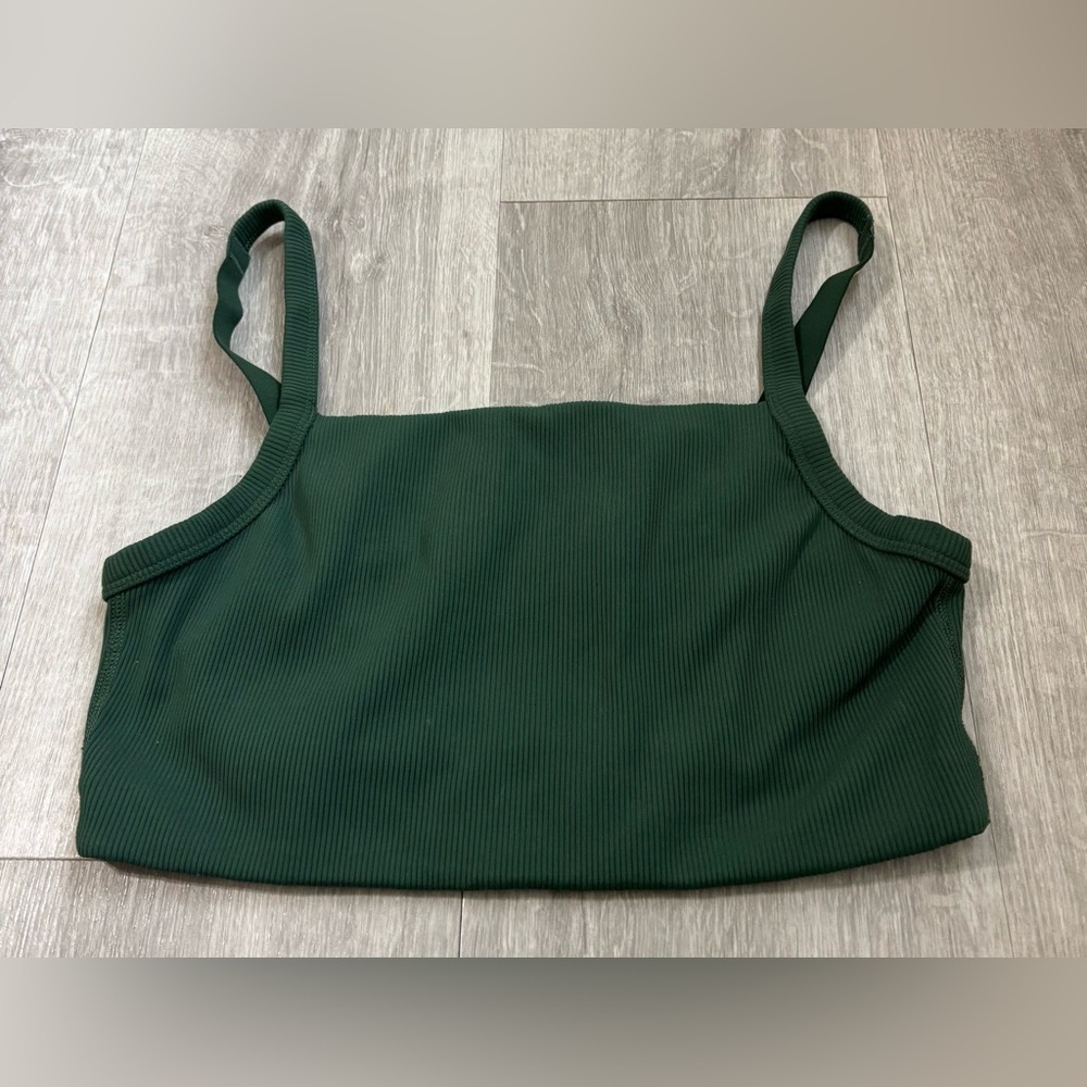 aerie Forest Green Ribbed Bralette